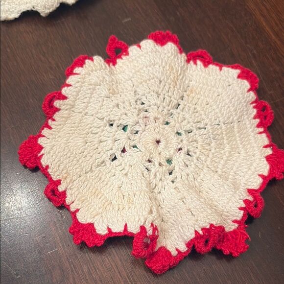 Handmade Crochet red Rose Pot Holders - Picture 5 of 9